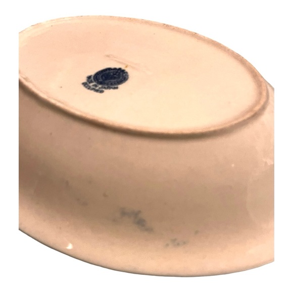 Vintage Blue Willow Chinoiserie blue white vegetable bowl occupied Japan 8.5”x12 - Picture 3 of 11